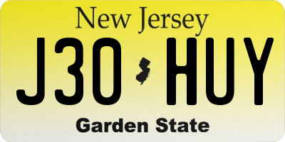 NJ license plate J30HUY