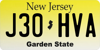 NJ license plate J30HVA