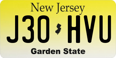 NJ license plate J30HVU