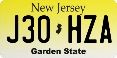 NJ license plate J30HZA