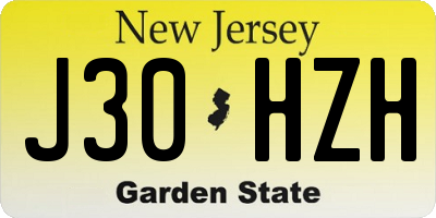 NJ license plate J30HZH