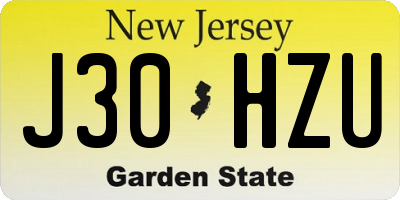 NJ license plate J30HZU