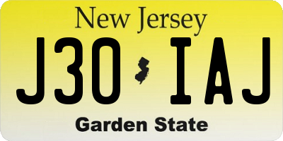 NJ license plate J30IAJ
