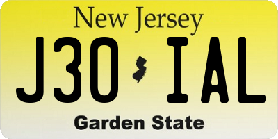 NJ license plate J30IAL