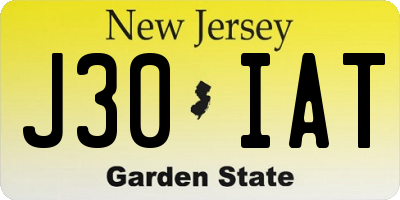 NJ license plate J30IAT