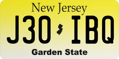 NJ license plate J30IBQ