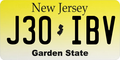 NJ license plate J30IBV