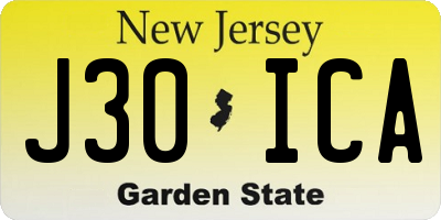 NJ license plate J30ICA