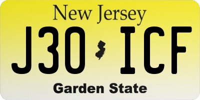 NJ license plate J30ICF