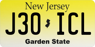 NJ license plate J30ICL
