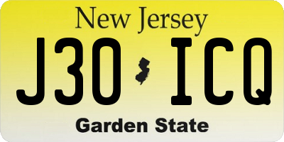 NJ license plate J30ICQ