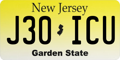 NJ license plate J30ICU