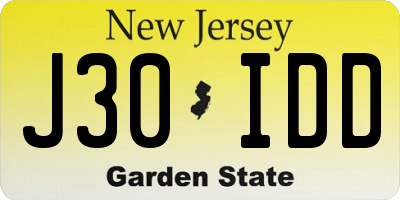 NJ license plate J30IDD