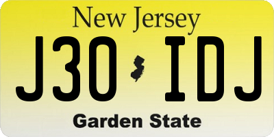 NJ license plate J30IDJ