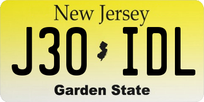 NJ license plate J30IDL