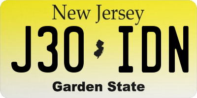 NJ license plate J30IDN