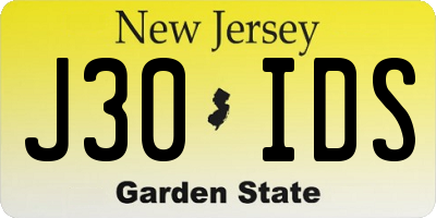 NJ license plate J30IDS