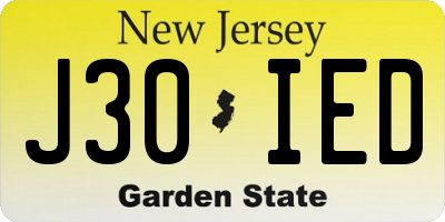 NJ license plate J30IED