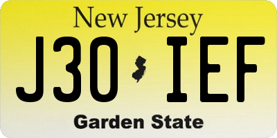 NJ license plate J30IEF