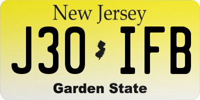 NJ license plate J30IFB