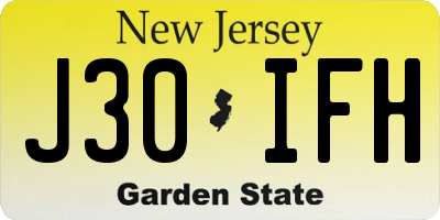 NJ license plate J30IFH