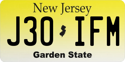 NJ license plate J30IFM