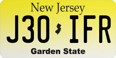 NJ license plate J30IFR