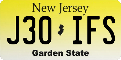 NJ license plate J30IFS