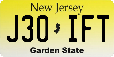 NJ license plate J30IFT