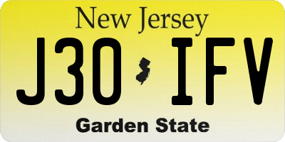 NJ license plate J30IFV