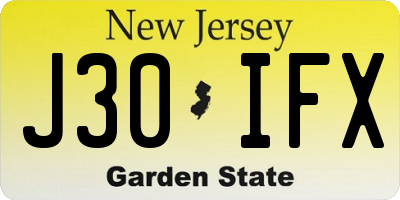 NJ license plate J30IFX