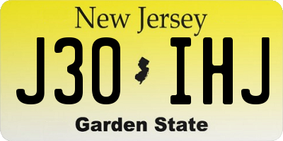 NJ license plate J30IHJ