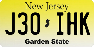 NJ license plate J30IHK