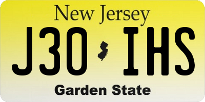 NJ license plate J30IHS