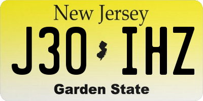 NJ license plate J30IHZ