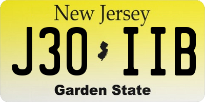 NJ license plate J30IIB