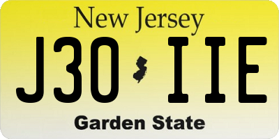 NJ license plate J30IIE