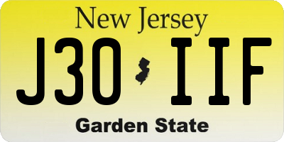 NJ license plate J30IIF