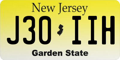 NJ license plate J30IIH