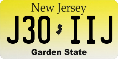 NJ license plate J30IIJ