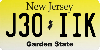 NJ license plate J30IIK