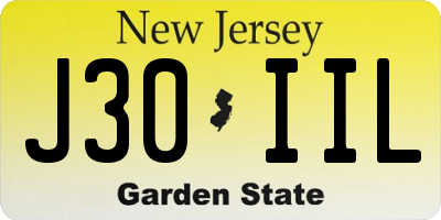 NJ license plate J30IIL