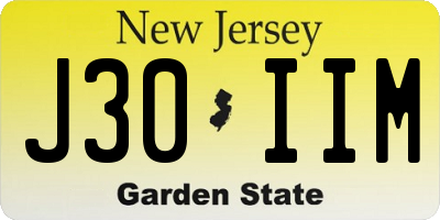 NJ license plate J30IIM