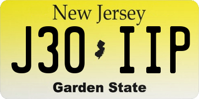 NJ license plate J30IIP