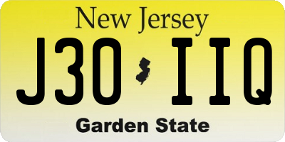 NJ license plate J30IIQ