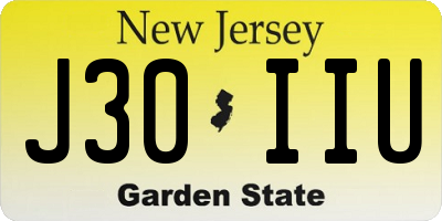 NJ license plate J30IIU