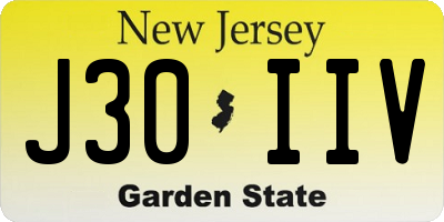 NJ license plate J30IIV