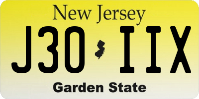 NJ license plate J30IIX