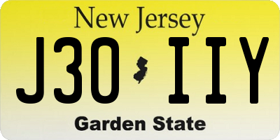 NJ license plate J30IIY
