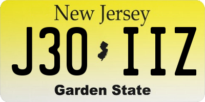 NJ license plate J30IIZ